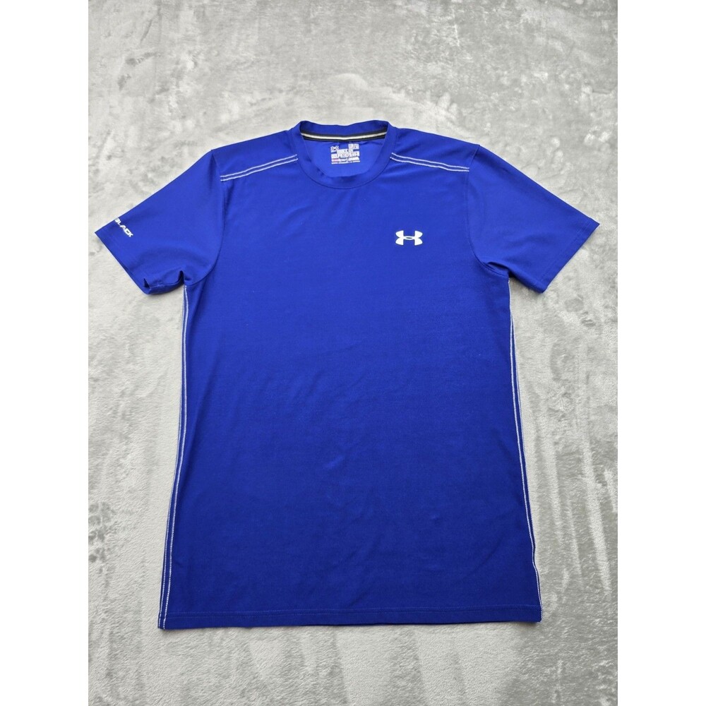Under Armour Heatgear Mens Loose Fit Short Sleeve Athletic Shirt Blue Size M